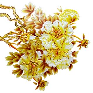گل صد تومانی سبک نقاشی چینی با ثروت و افتخار شکوفا می شود