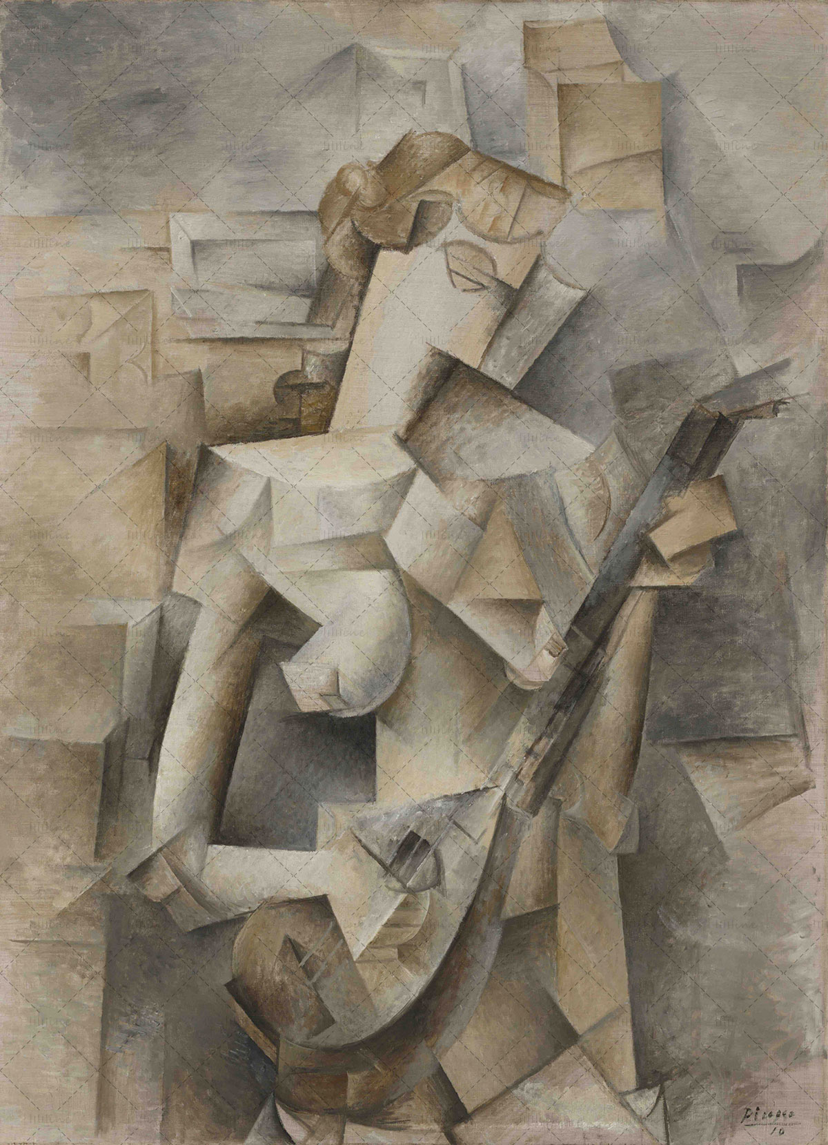 Niña con una mandolina (Fanny Tellier) pintura al óleo de Picasso