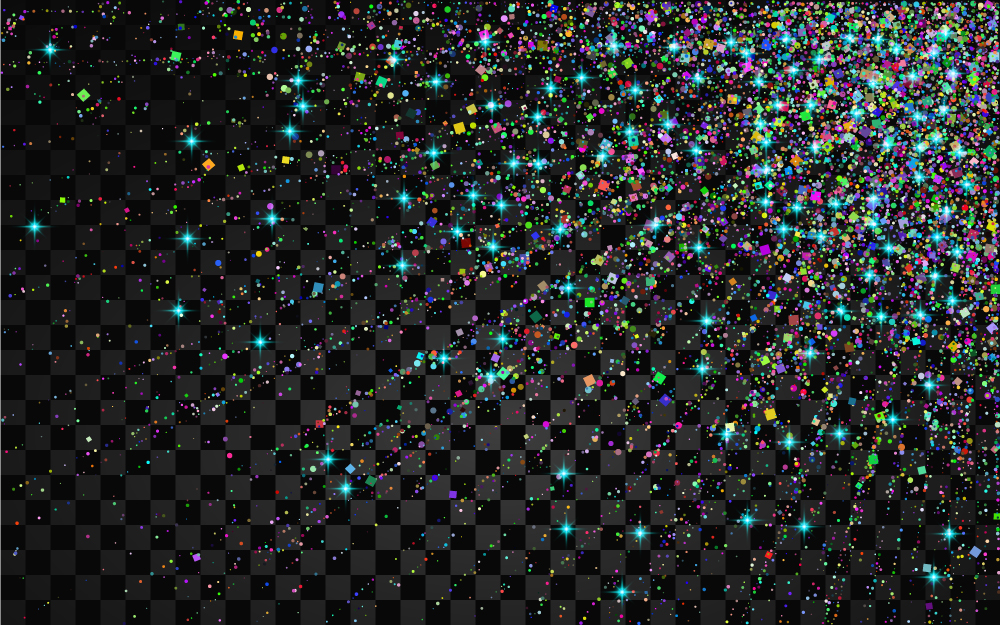 Flerfarget blinkende lysende partikkelvektorbakgrunn