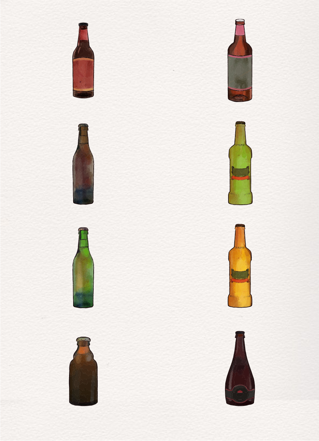 Beer Bottles AI vector