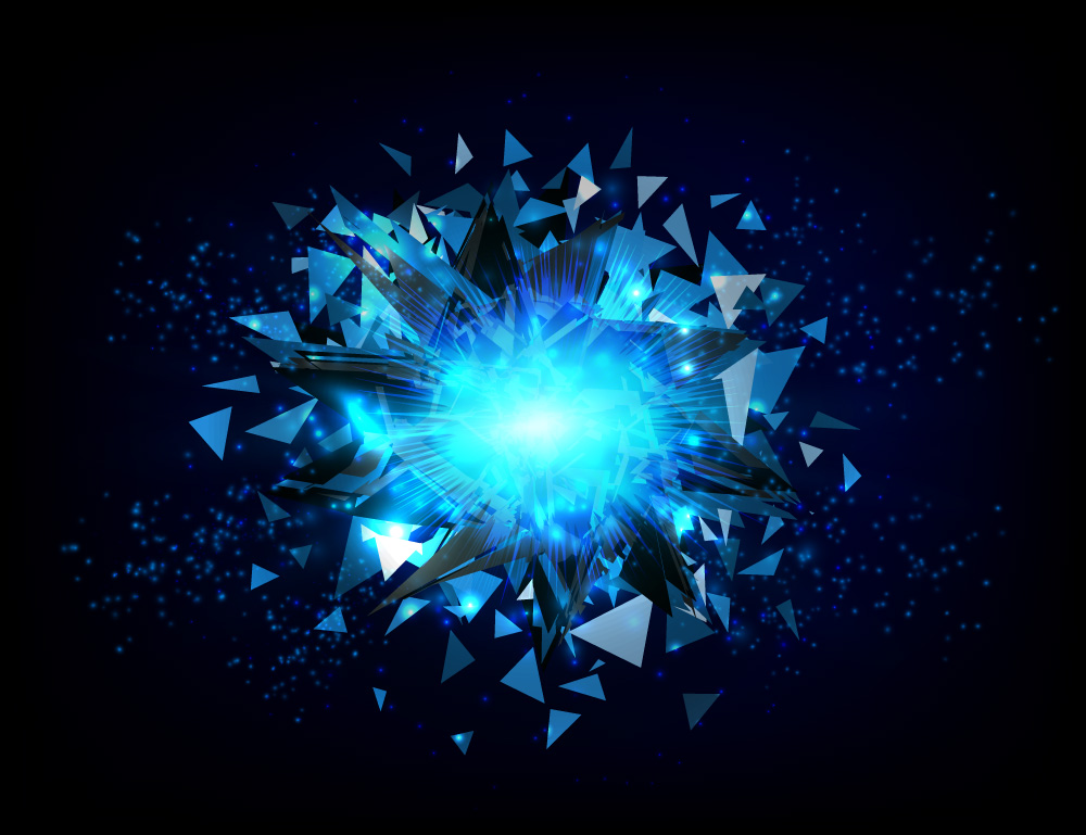 Fondo de Big Bang de colorido plano triangular geométrico abstracto