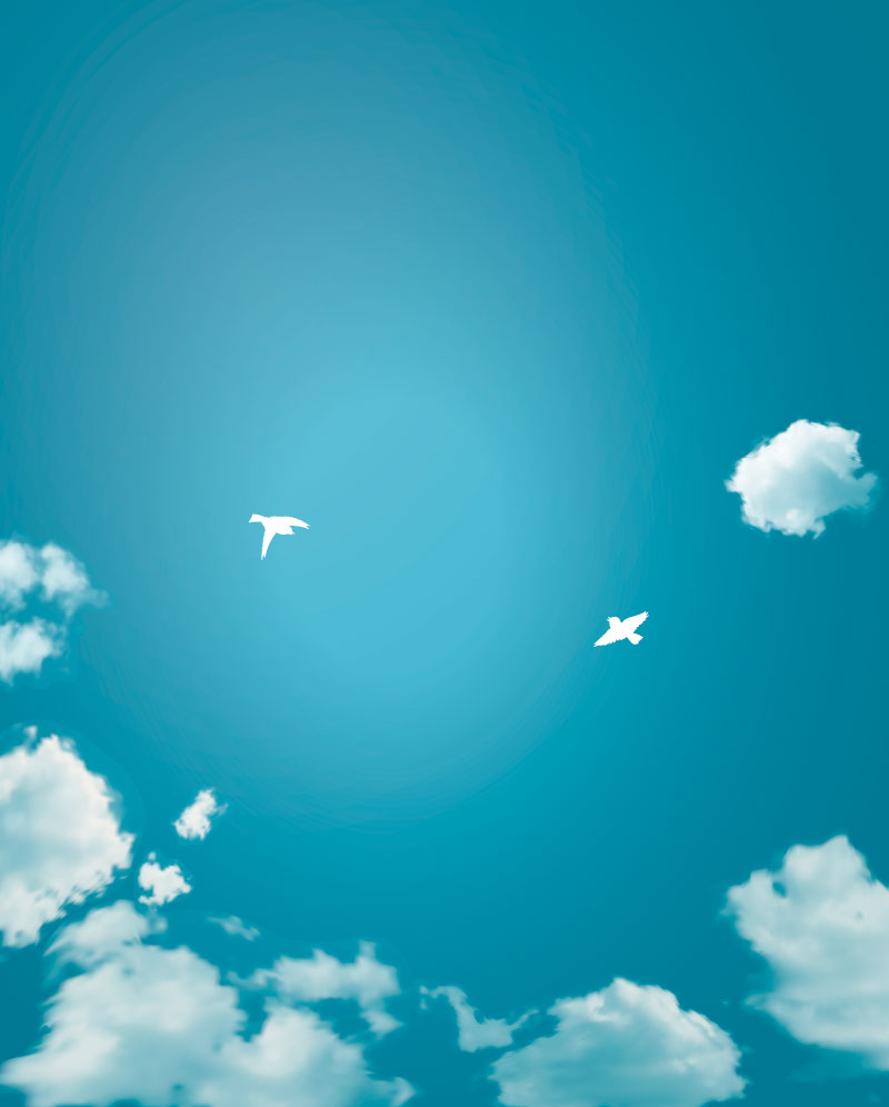 Vogelswolk op de Blauwe Hemelachtergrond AI Vector