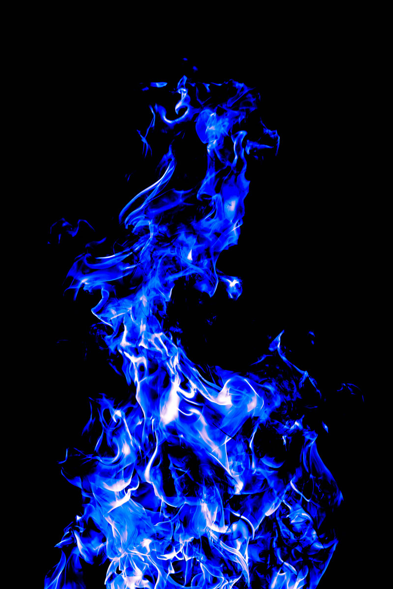 蓝色火透明png