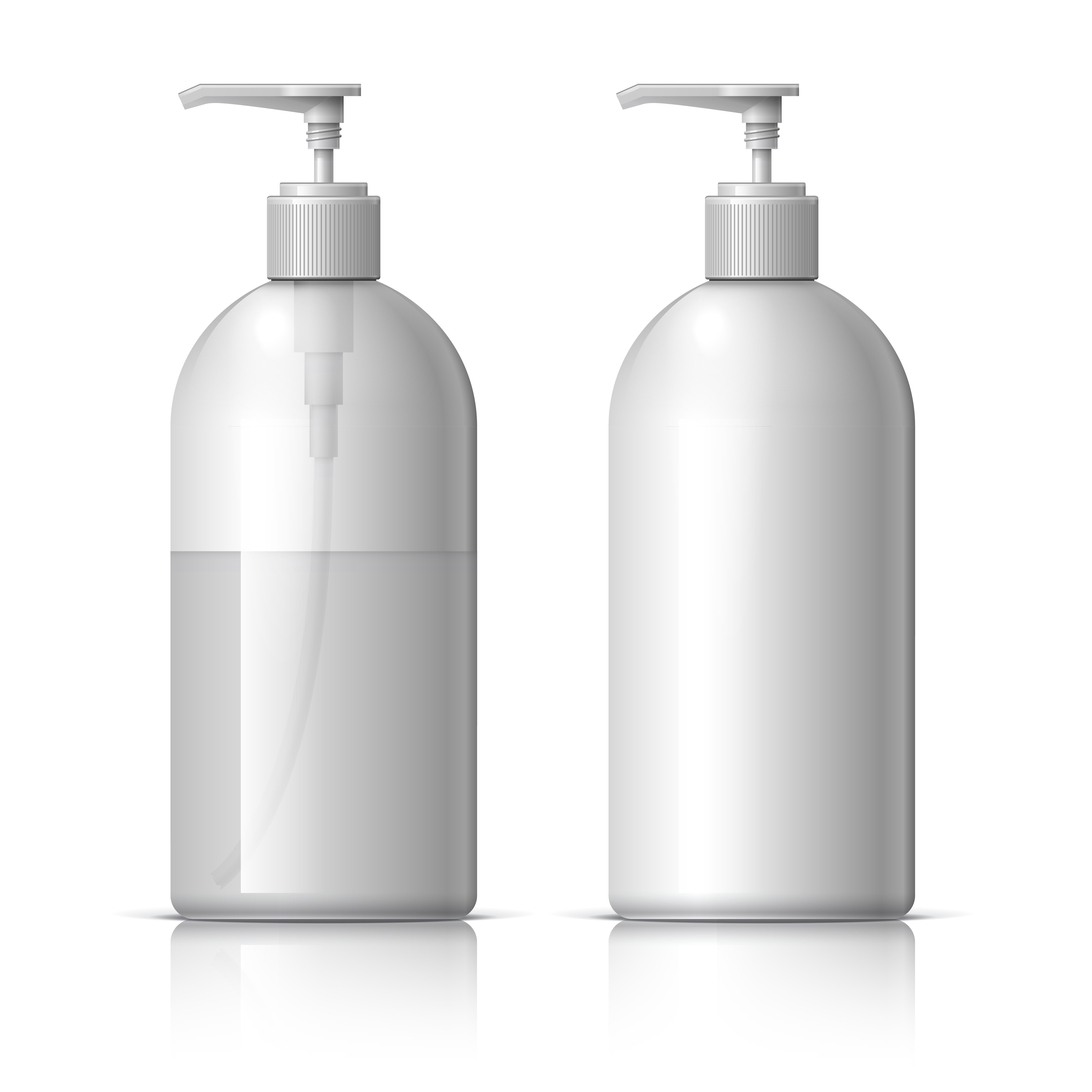 Bottles of Cosmetics Shampoo and Body wash mockup