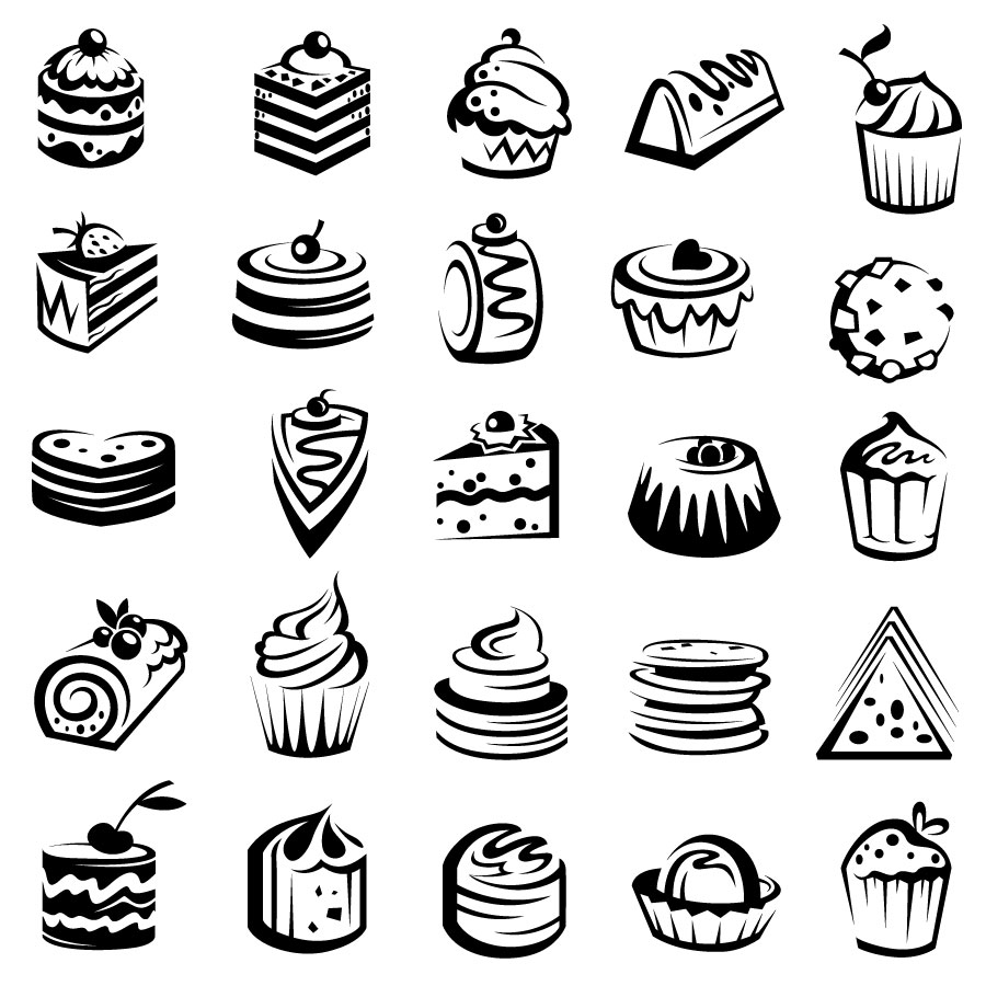 Cakes Icons AI Vector