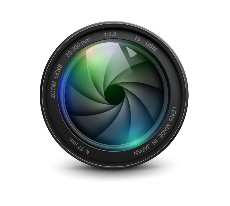 Camera Zoom Lens Graphic Design AI Vector
