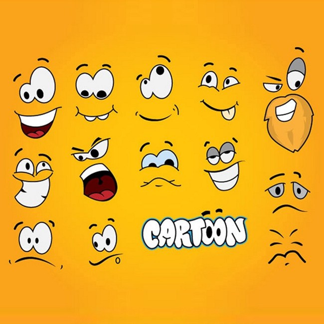 Cartoon Faces AI Vector