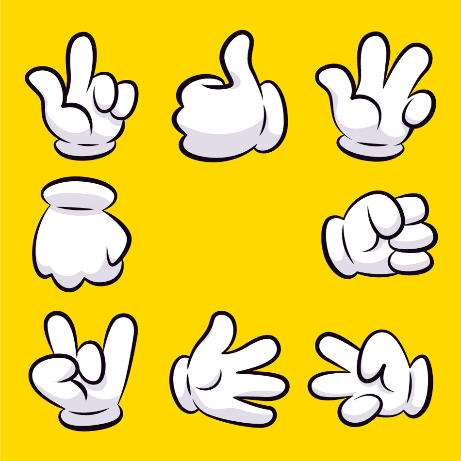 Cartoon Gestures Icons AI