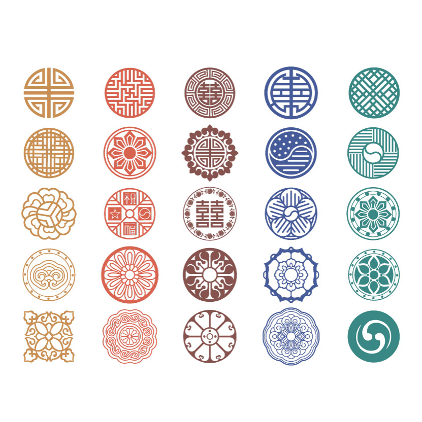 Kínai stílusú Traditionnal dekoratív design AI vektor