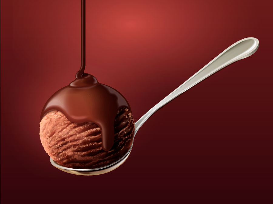 Ciocolata Icecream Ball Graphic AI Vector