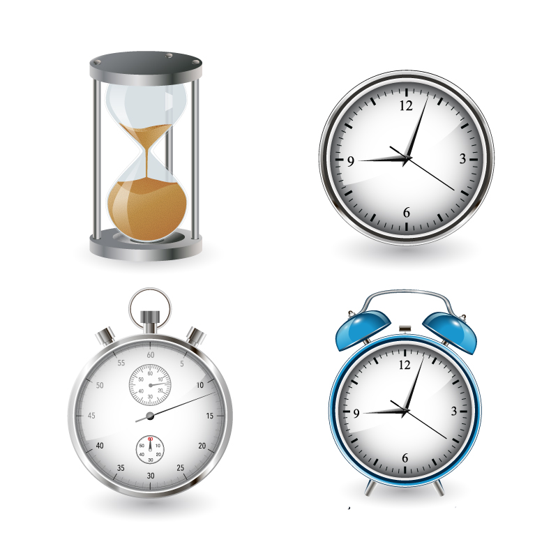 Clock Chronograph Sandglass Vector