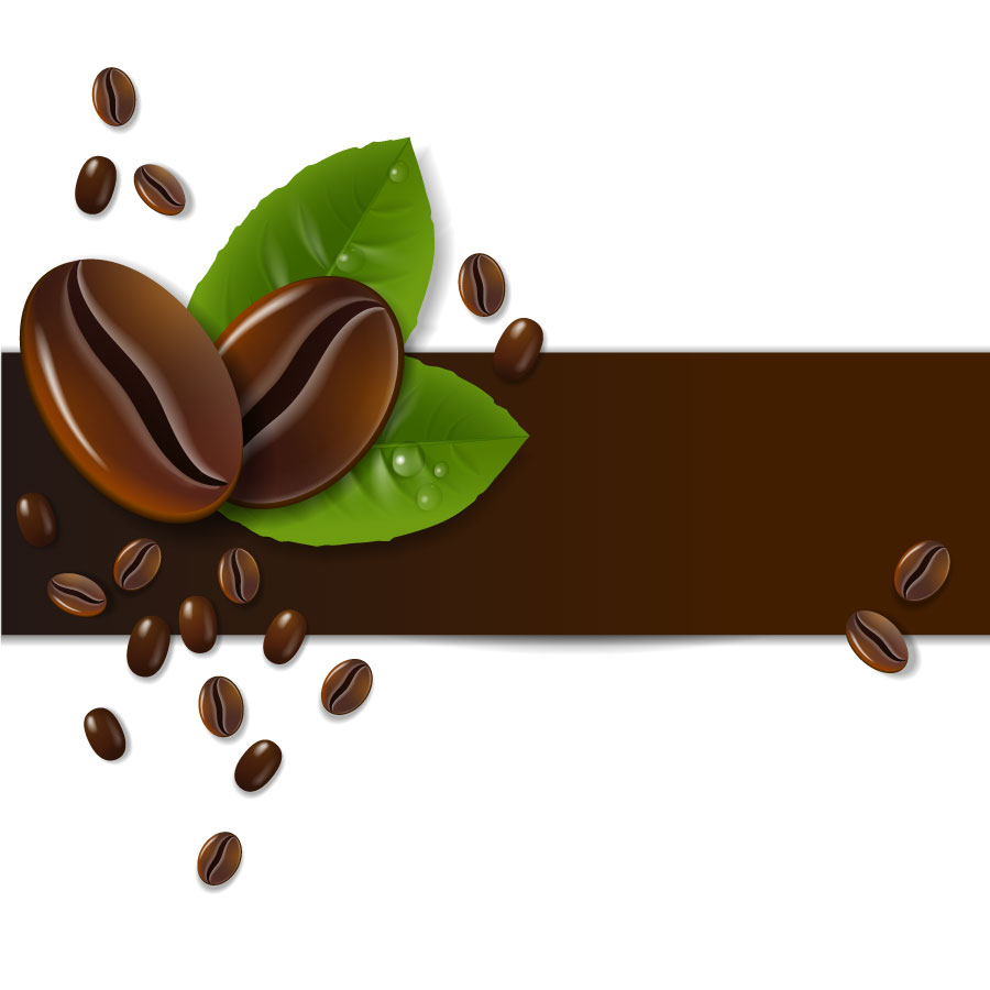 Краткий кофе в зернах графического объявления AI вектор