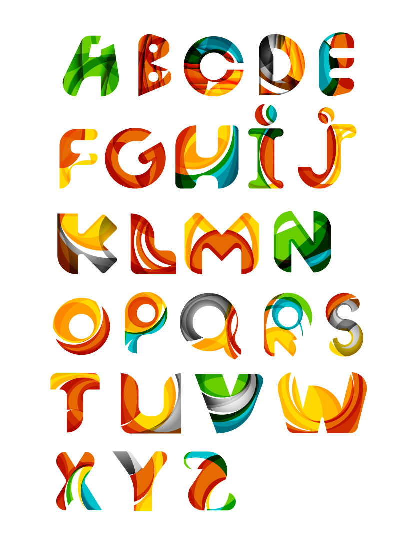 Color English Alphabets vector