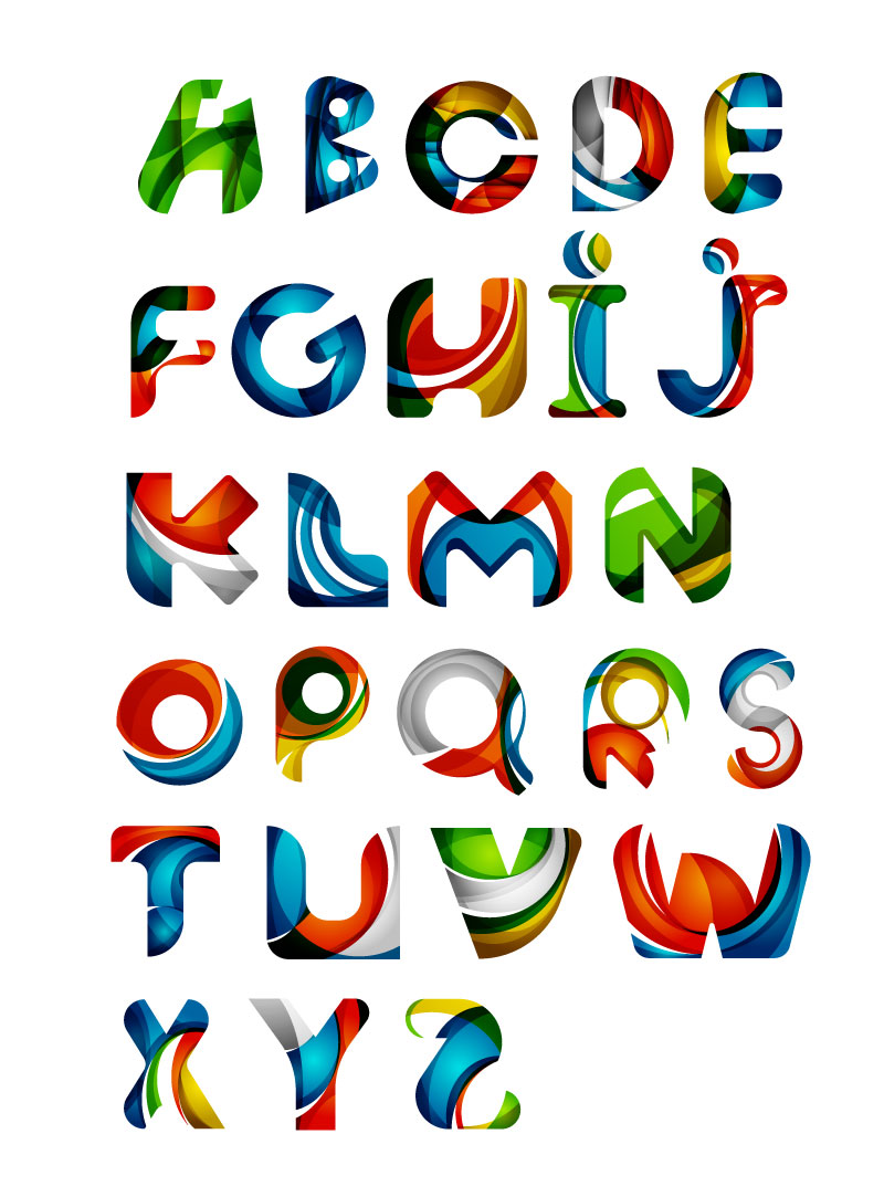 Vecteur Alphabets anglais couleur