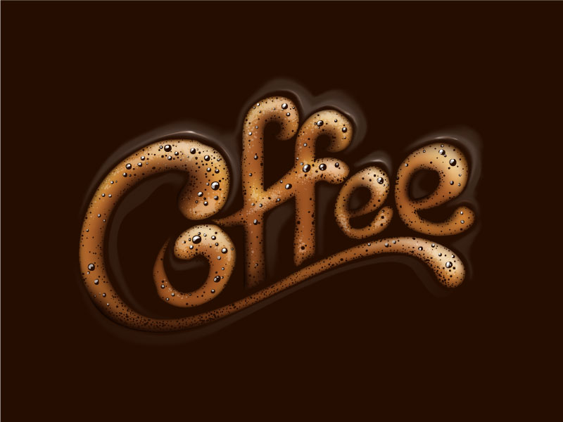 Творческий кофе текст графический дизайн фона AI вектор