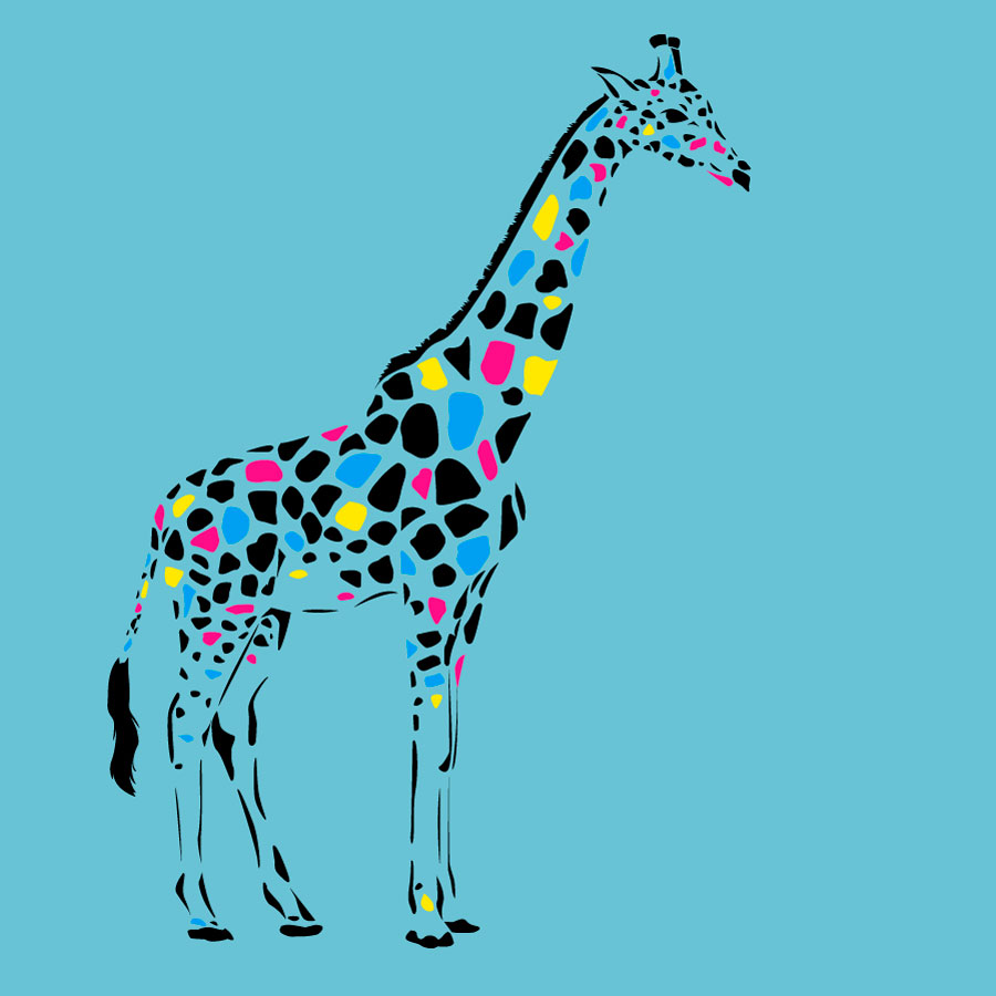 Grafično oblikovanje Giraffe AI Vektor
