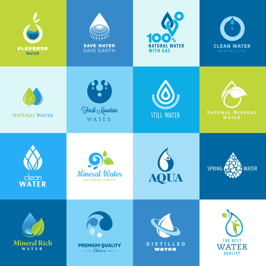 Creative Waterdrop Icons AI vector