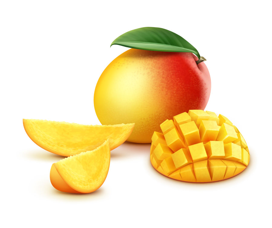 Aufwändiger Frucht-Mango-Grafik-AI-Vektor