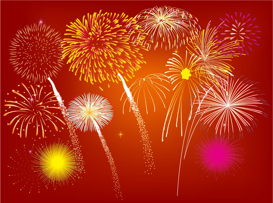 Fireworks Sky Graphic AI Vector