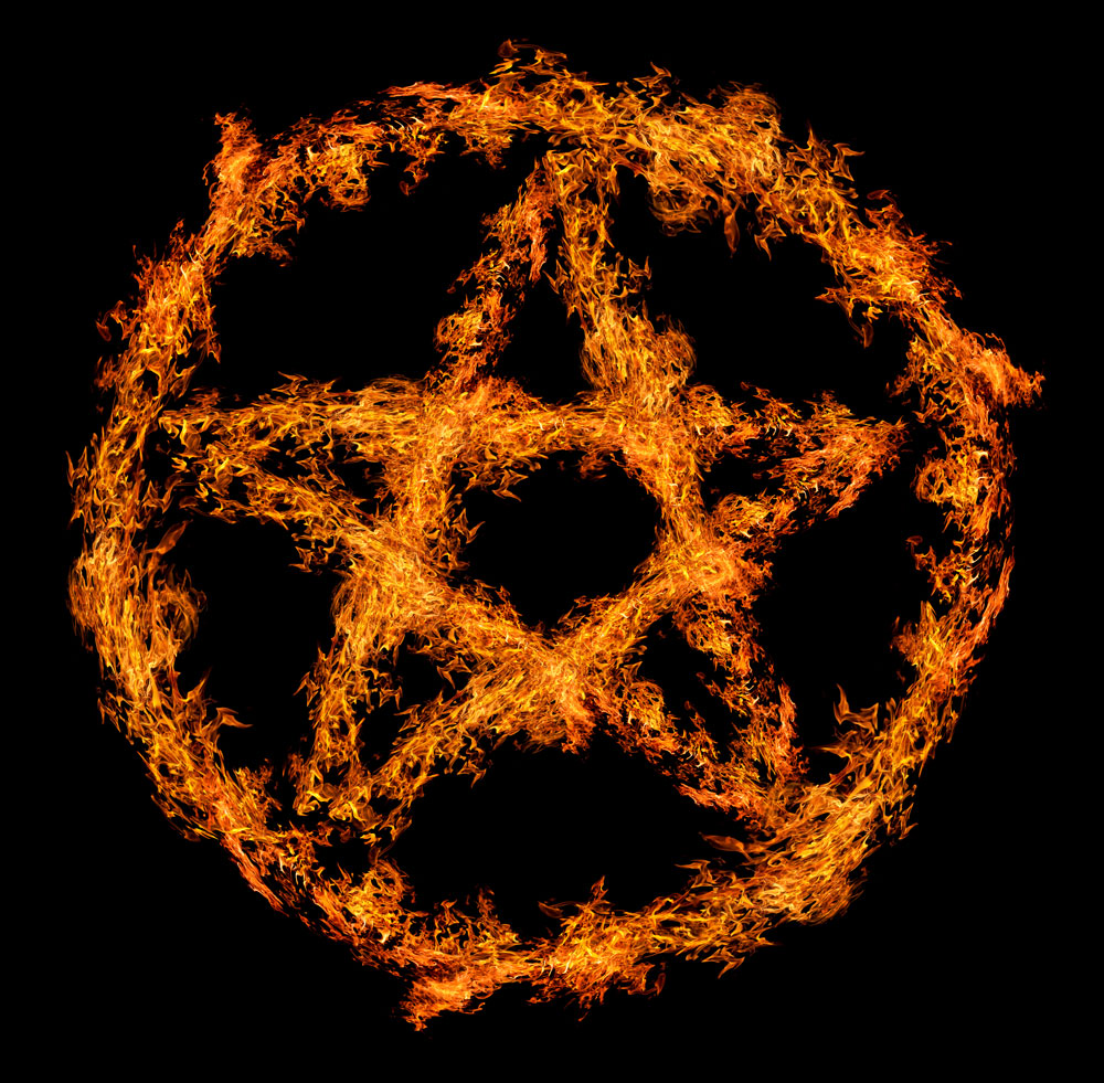 Five-pointed Star Fire in Circle