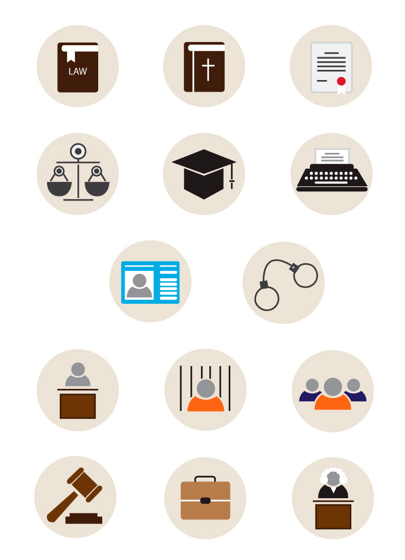 Flat Law Icons AI Vector