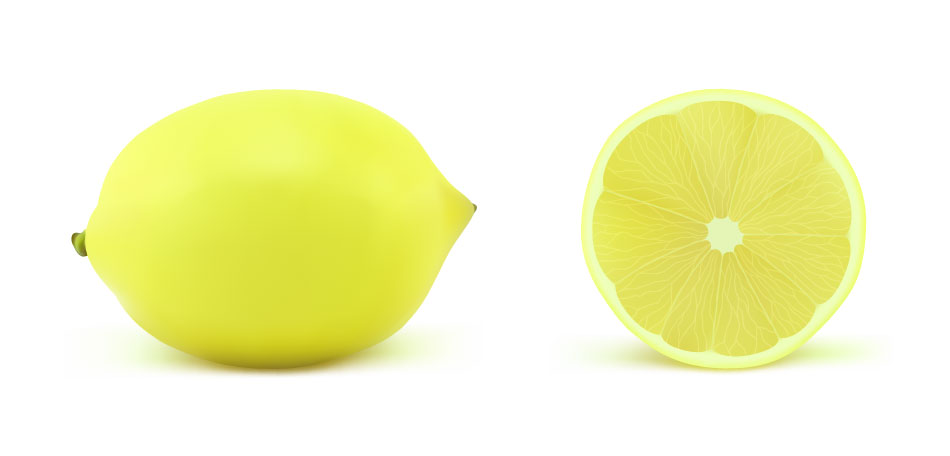Frukt gul sitron fotorealistisk grafisk design AI Vector