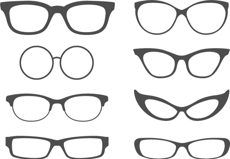 Szemüvegek Grafikus AI vektor beállítása