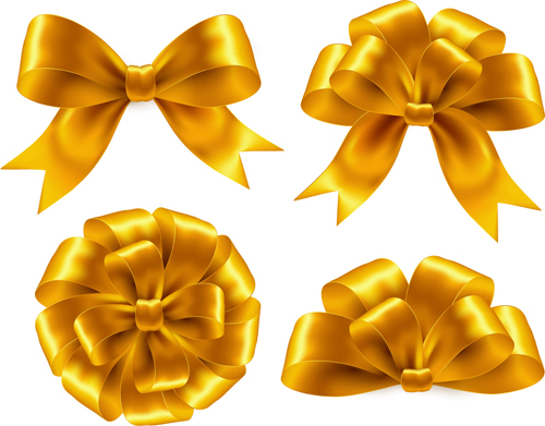 Golden Gift Bowknot vector
