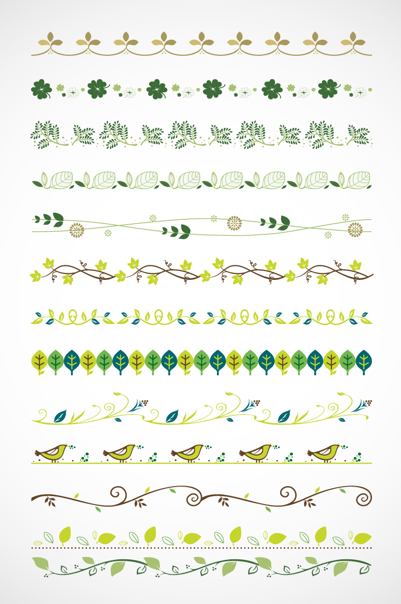 Green Plant Parting Line AI vector