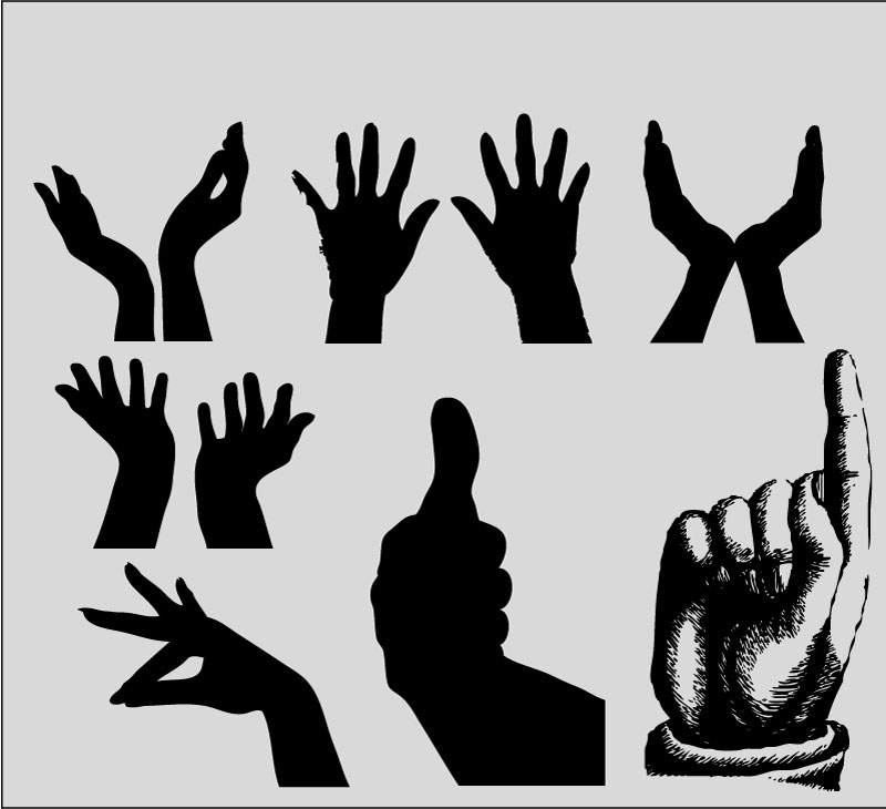 Hands Silhouettes AI Vector