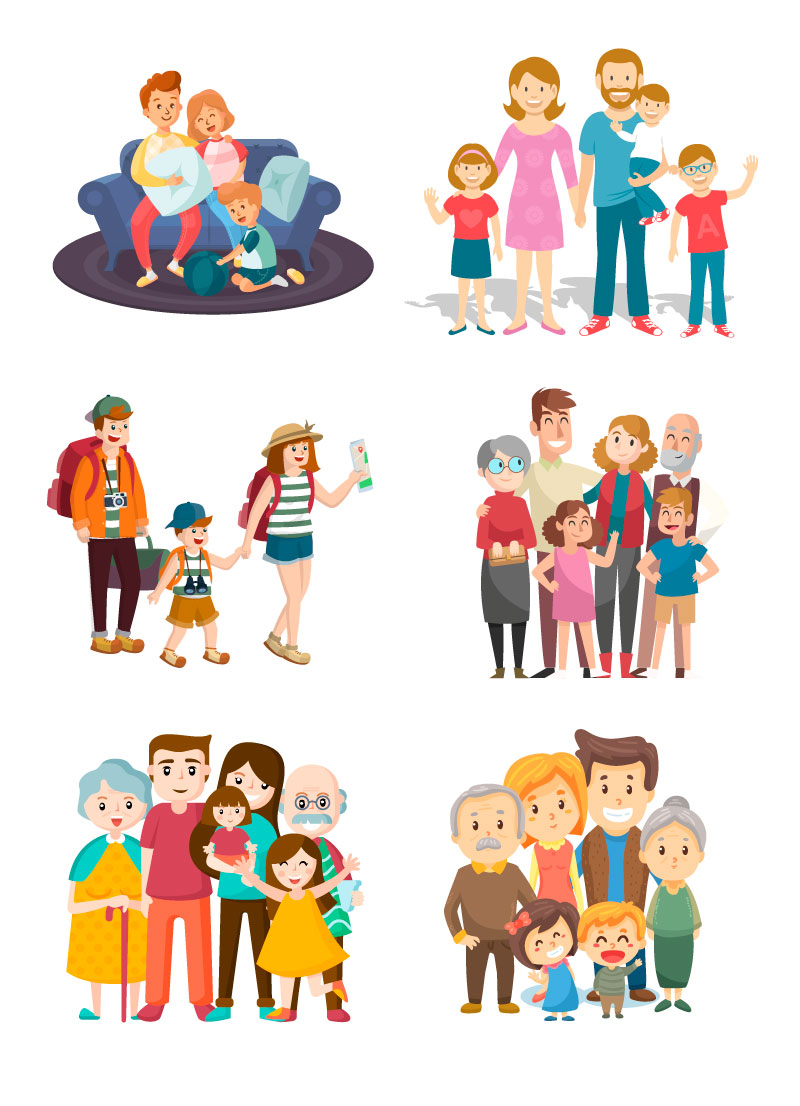幸福的家庭图形AI矢量