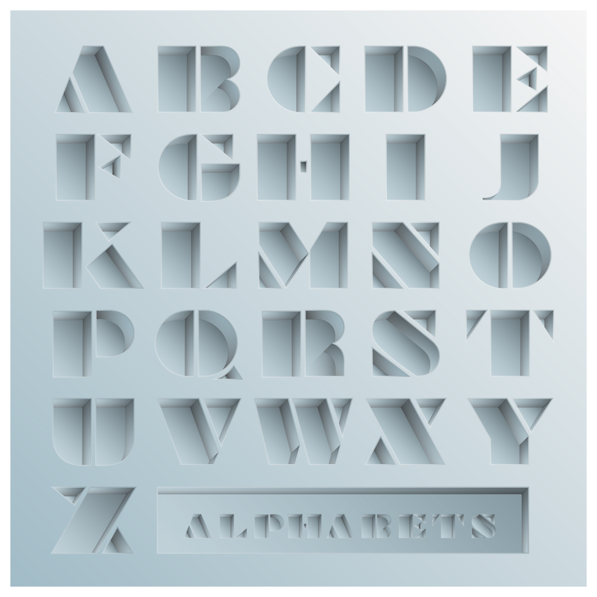 Hollowed-out Alphabets Vector