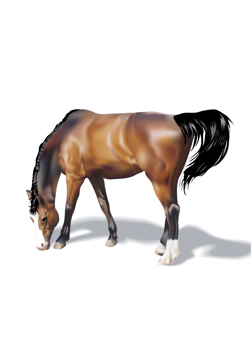 Fotorealističen grafični konjski konj AI Vektor