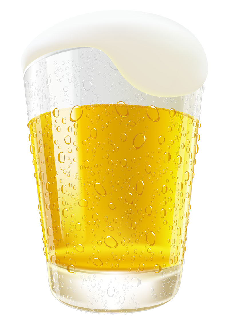Ice Beer With Foam Graphic Design AI Vector