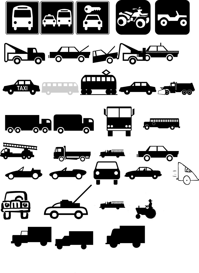 Icons Of Automobiles AI vector