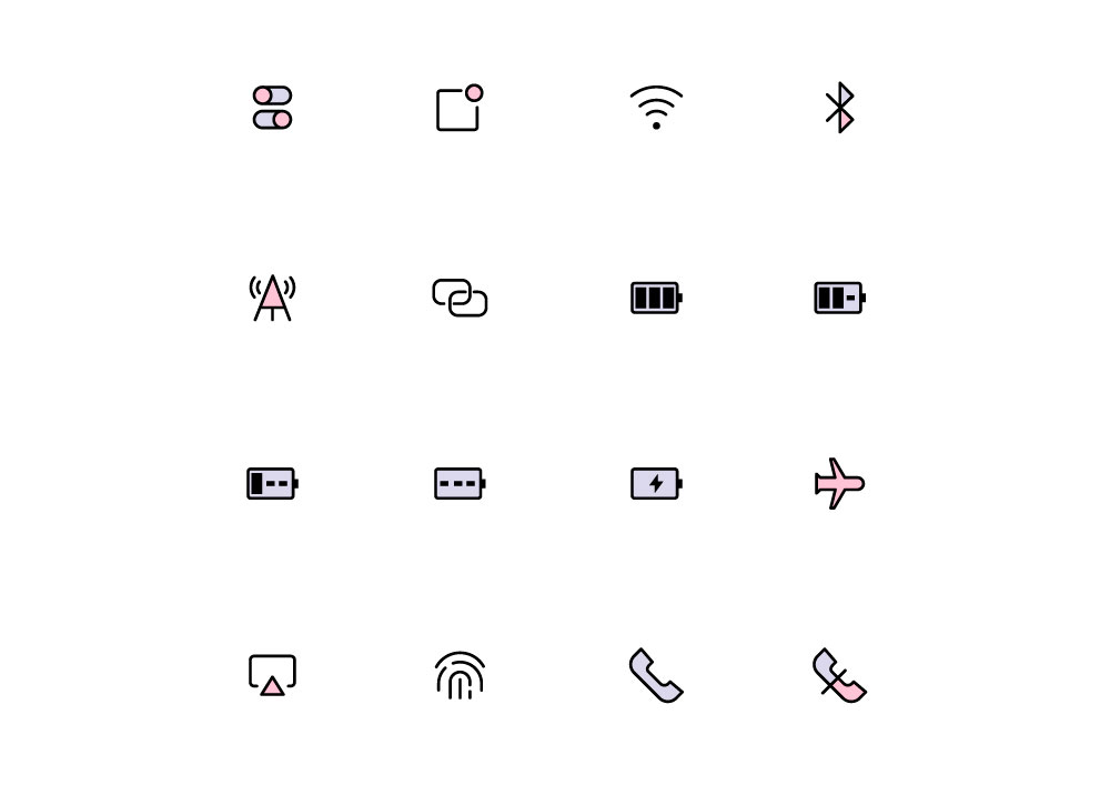 Mobile Phone Function Icons AI Vector