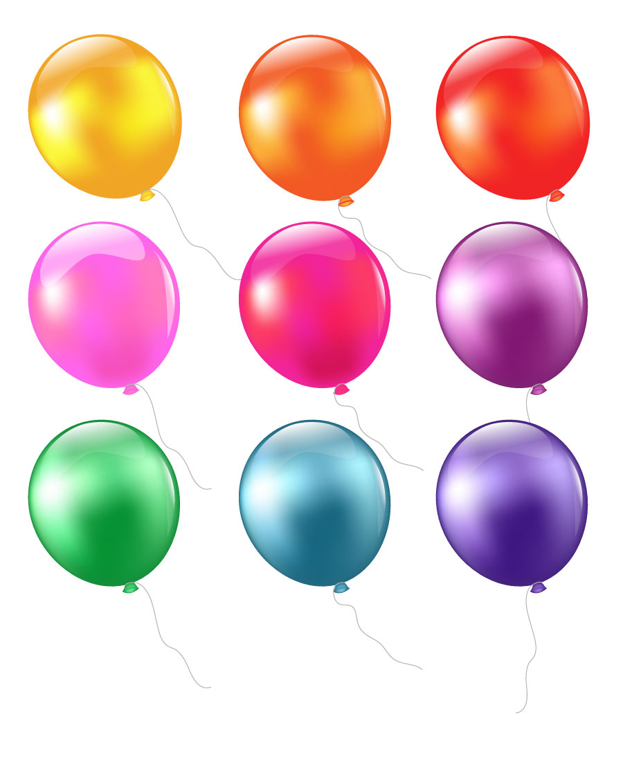 Многоцветни балони Графичен AI вектор