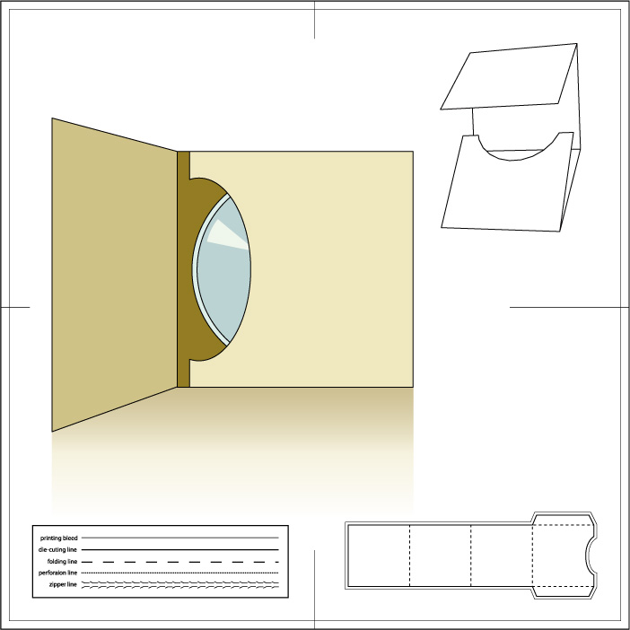 CD Paper Package Vector AI die-cutting