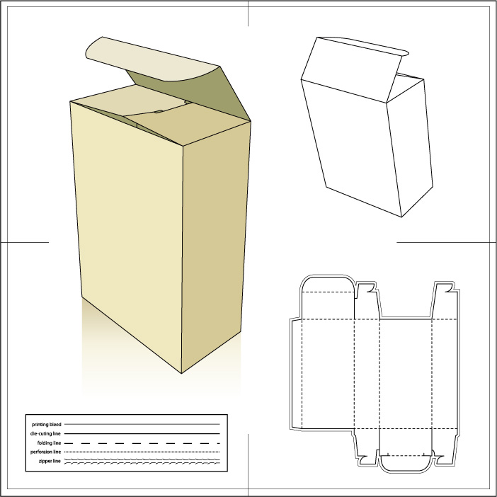 纸包装盒子AI矢量刀版