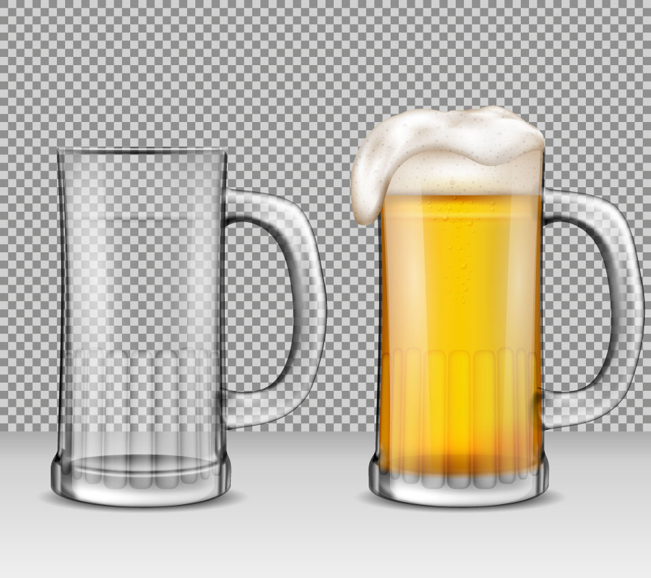 写実的なビールの泡ガラス瓶グラフィックAIベクトル