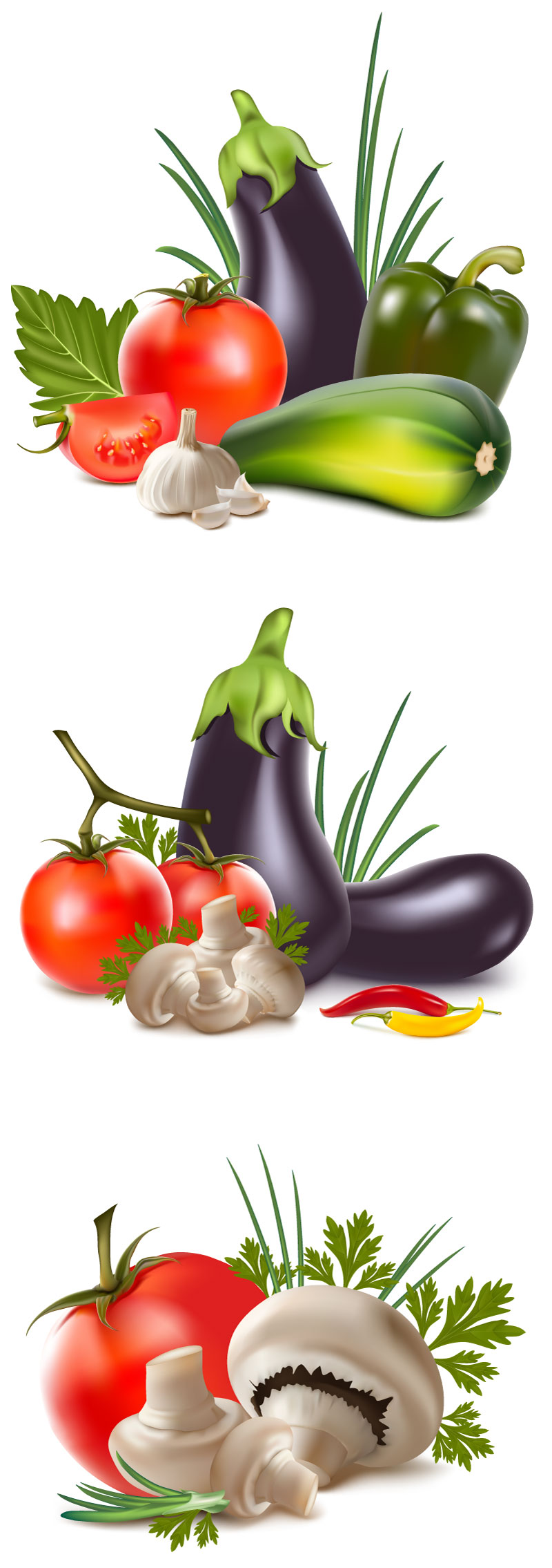 Photorealistic Vegetables Collection Graphic AI Vector