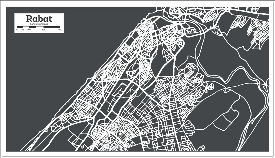 الرباط ناحية رسم خريطة AI Vector