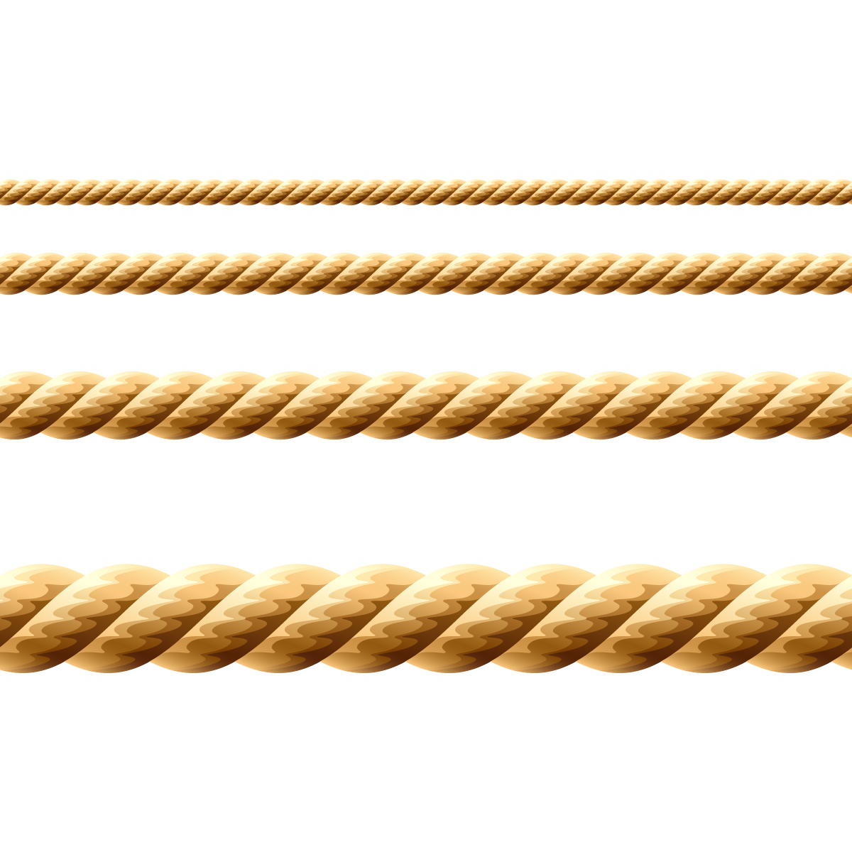 Gold rope. Морской канат. Канат на белом фоне. Плетеная веревка вектор. Горизонтальный канат.