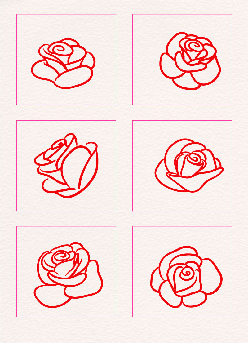 Rose Icons Vector AI Vector