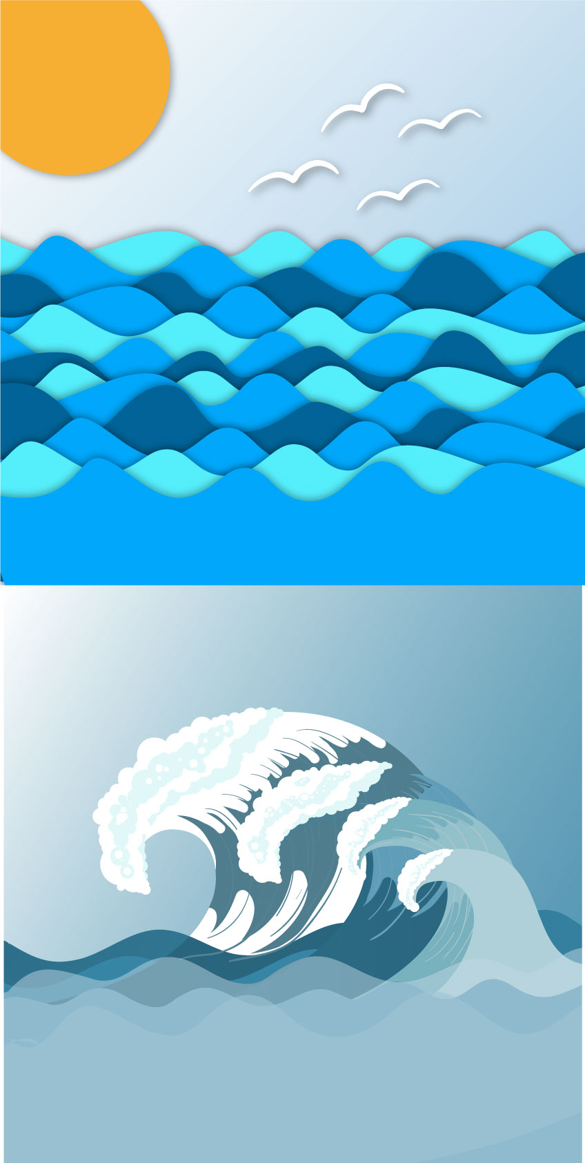 Sea And Sun Graphic Design AI Vector