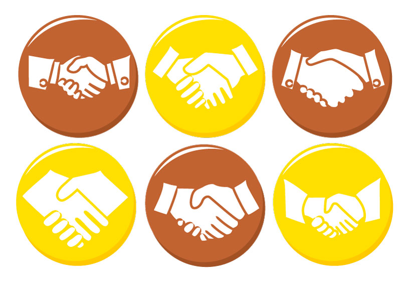 Shake Hands Icons AI Vector