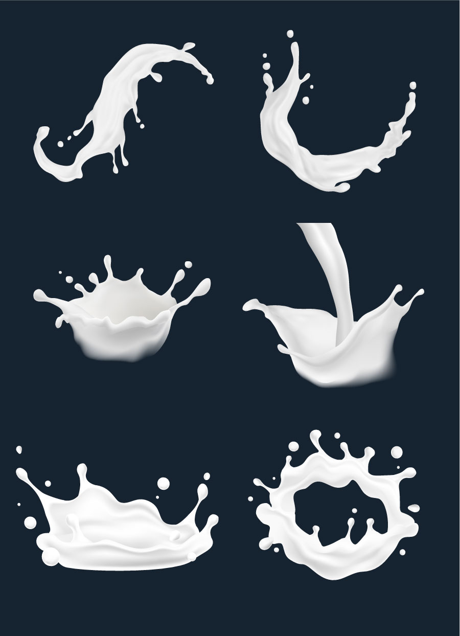 Salpicaduras de leche de captura de AI Vector