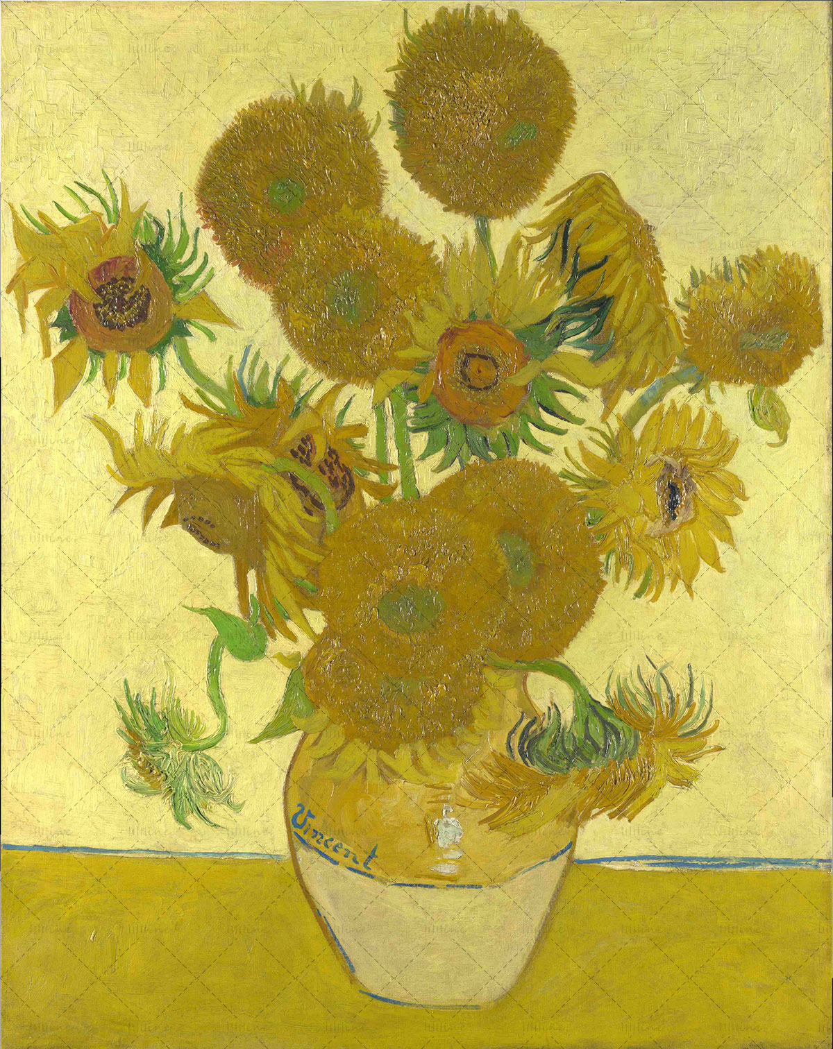 Oil Painting: Sunflowers (1888) by Vincent van Gogh