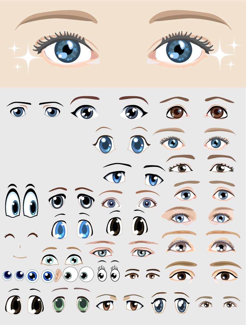 Grafična zbirka oči AI Vektor