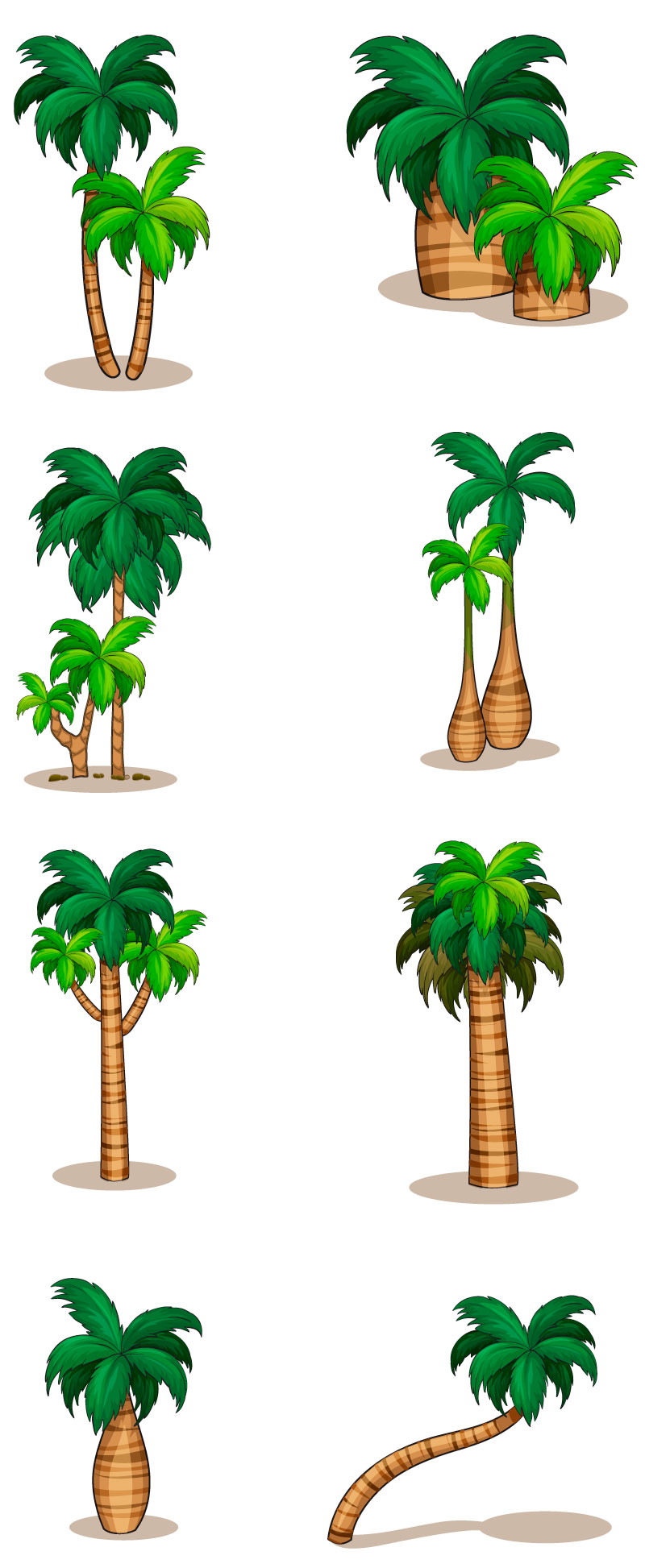 Vettore di AI del grafico della palma da cocco degli alberi